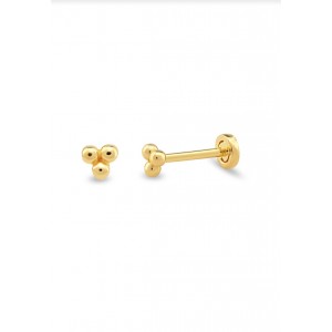 14 Ayar Altın Tragus Üçtop Küpe