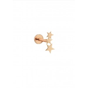 14 Ayar Altın Tragus Üçyıldız Küpe